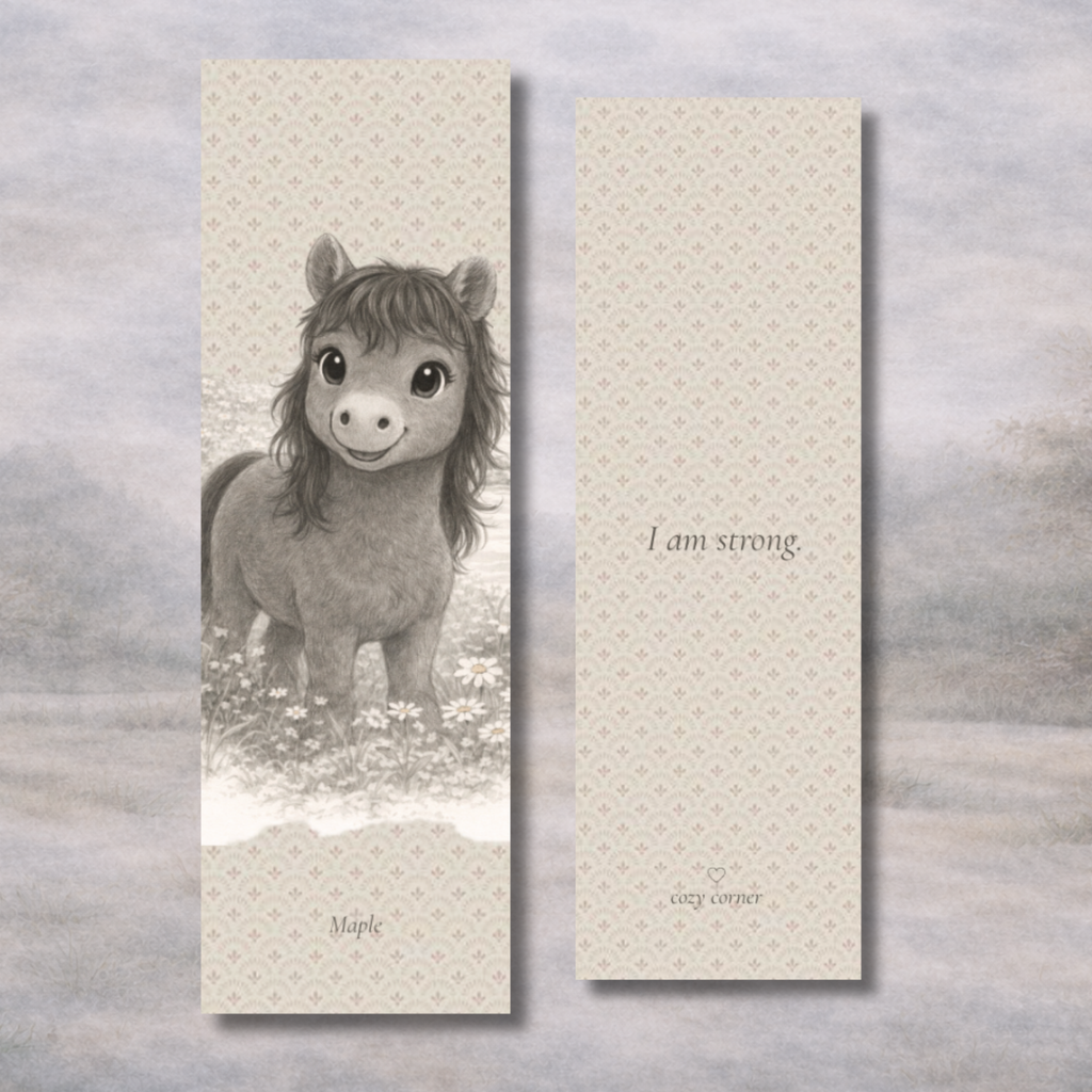Maple the Horse | “I Am Strong” Affirmation Bookmark