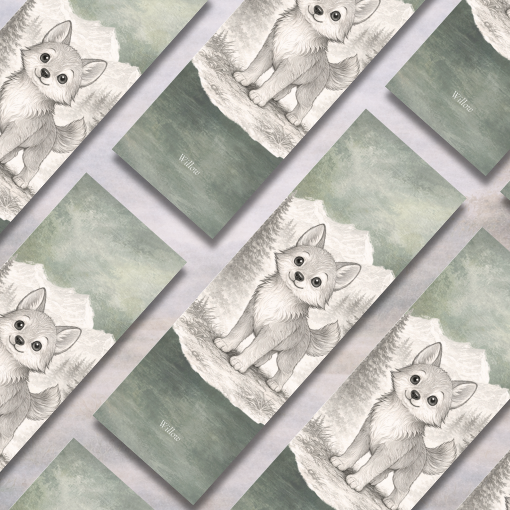 Willow the Wolf | “I Am Brave” Affirmation Bookmark
