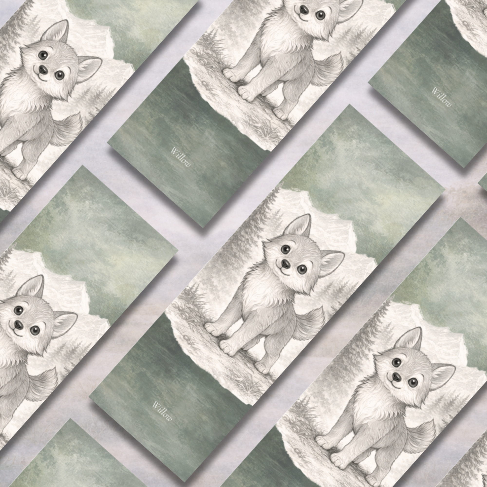 Willow the Wolf | “I Am Brave” Affirmation Bookmark